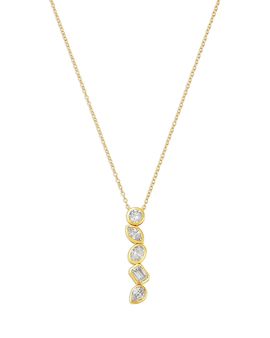 Bloomingdale's Fine Collection Bloomingdale's Fine Collection Luxe Collection Certified Lab Grown Diamond Mixed Cut Bezel Pendant Necklace in 14K Yellow Gold, 2.0 tcw