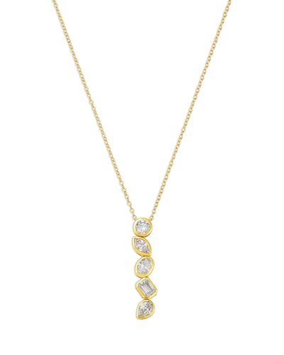 Bloomingdale's Fine Collection Bloomingdale's Fine Collection Luxe Collection Certified Lab Grown Diamond Mixed Cut Bezel Pendant Necklace in 14K Yellow Gold, 2.0 tcw