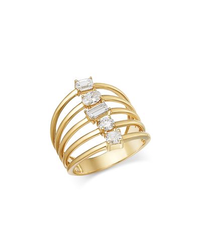 Bloomingdale's Fine Collection Bloomingdale's Fine Collection Luxe Collection Certified Lab Grown Diamond Mixed Cut Column Ring in 14K Yellow Gold, 1.0 tcw