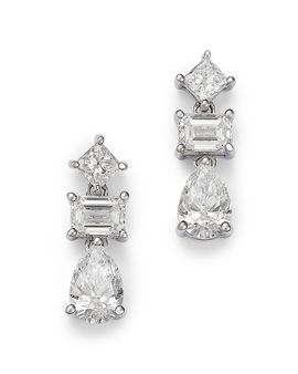 Bloomingdale's Fine Collection Bloomingdale's Fine Collection Luxe Collection Certified Lab Grown Diamond Mixed Cut Drop Earrings in 14K White Gold, 2.0 tcw