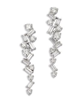 Bloomingdale's Fine Collection Bloomingdale's Fine Collection Luxe Collection Certified Lab Grown Diamond Mixed Cut Drop Earrings in 14K White Gold, 3.0 tcw