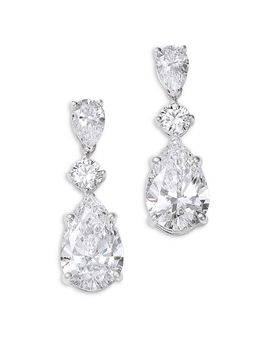 Bloomingdale's Fine Collection Bloomingdale's Fine Collection Luxe Collection Certified Lab Grown Diamond Mixed Cut Drop Earrings in 14K White Gold, 5.0 tcw