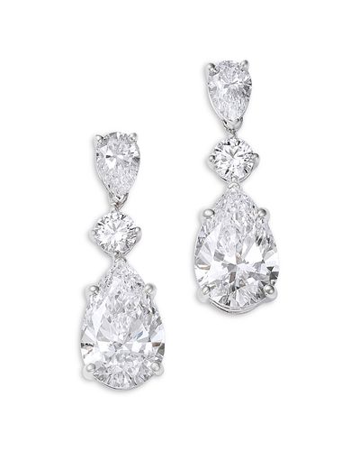 Bloomingdale's Fine Collection Bloomingdale's Fine Collection Luxe Collection Certified Lab Grown Diamond Mixed Cut Drop Earrings in 14K White Gold, 5.0 tcw