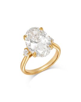 Bloomingdale's Fine Collection Bloomingdale's Fine Collection Luxe Collection Certified Lab Grown Diamond Oval Claw Prong Engagement Ring in 18K Yellow Gold, 6.25 tcw