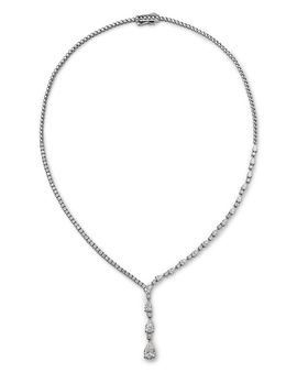 Bloomingdale's Fine Collection Bloomingdale's Fine Collection Luxe Collection Certified Lab Grown Diamond Pear & Round Drop Lariat Necklace in 14K White Gold, 5.0 tcw