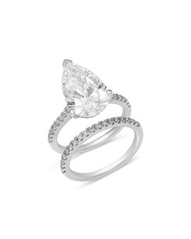 Bloomingdale's Fine Collection Bloomingdale's Fine Collection Luxe Collection Certified Lab Grown Diamond Pear Bridal Set in 18K White Gold, 5.5 tcw