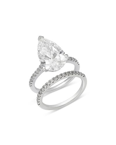 Bloomingdale's Fine Collection Bloomingdale's Fine Collection Luxe Collection Certified Lab Grown Diamond Pear Bridal Set in 18K White Gold, 5.5 tcw