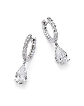 Bloomingdale's Fine Collection Bloomingdale's Fine Collection Luxe Collection Certified Lab Grown Diamond Pear Shaped Drop Earrings in 14K White Gold, 2.25 tcw