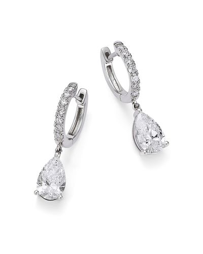 Bloomingdale's Fine Collection Bloomingdale's Fine Collection Luxe Collection Certified Lab Grown Diamond Pear Shaped Drop Earrings in 14K White Gold, 2.25 tcw