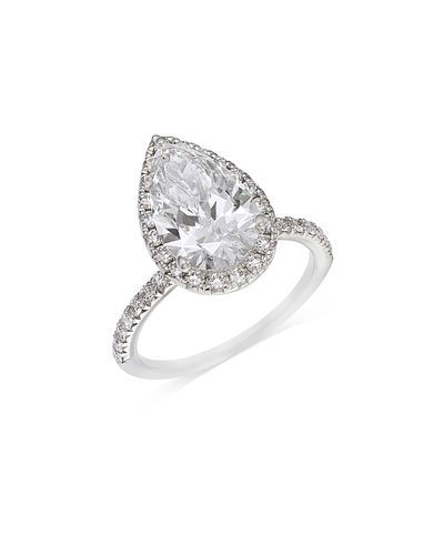 Bloomingdale's Fine Collection Bloomingdale's Fine Collection Luxe Collection Certified Lab Grown Diamond Pear Shaped Halo Engagement Ring in 18K White Gold, 3.5 tcw