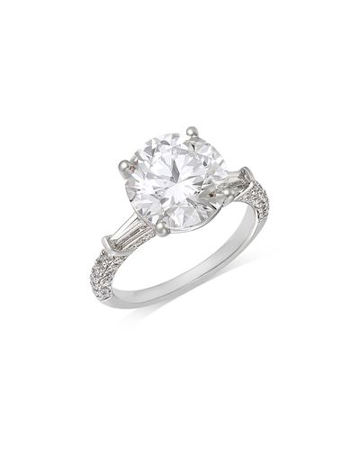 Bloomingdale's Fine Collection Bloomingdale's Fine Collection Luxe Collection Certified Lab Grown Diamond Round Cut Engagement Ring in 18K White Gold, 4.6 tcw