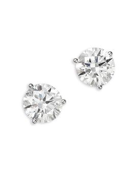 Bloomingdale's Fine Collection Bloomingdale's Fine Collection Luxe Collection Certified Lab Grown Diamond Three Prong Martini Set Stud Earrings in 18K White Gold, 10.0 tcw