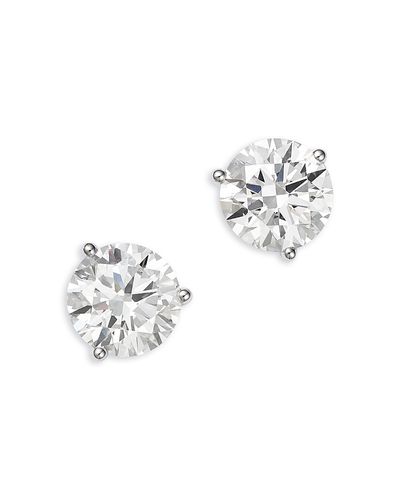 Bloomingdale's Fine Collection Bloomingdale's Fine Collection Luxe Collection Certified Lab Grown Diamond Three Prong Martini Set Stud Earrings in 18K White Gold, 10.0 tcw