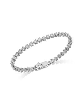 Bloomingdale's Fine Collection Bloomingdale's Fine Collection Luxe Collection Certified Lab Grown Diamond Tri Prong Tennis Bracelet in 14K White Gold, 6.0 tcw