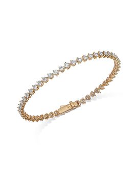 Bloomingdale's Fine Collection Bloomingdale's Fine Collection Luxe Collection Certified Lab Grown Diamond Tri Prong Tennis Bracelet in 14K Yellow Gold, 4.0 tcw