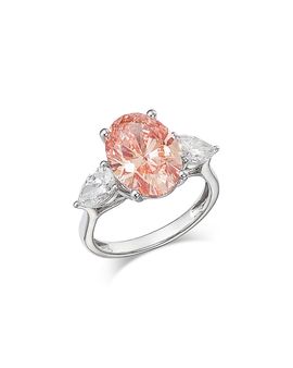 Bloomingdale's Fine Collection Bloomingdale's Fine Collection Luxe Collection Certified Lab Grown Pink & White Diamond Engagement Ring in 18K White Gold, 5.06 tcw
