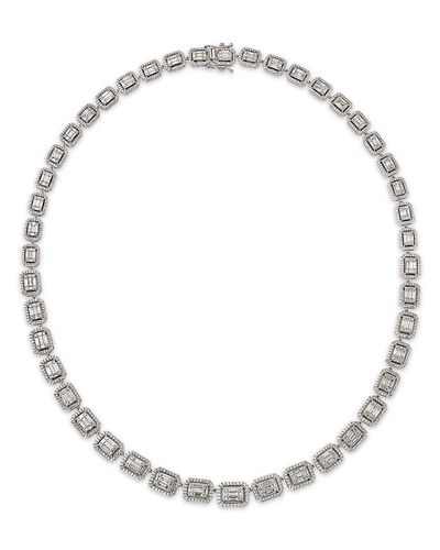 Bloomingdale's Fine Collection Bloomingdale's Fine Collection Luxe Collection Diamond Mosaic Collar Necklace in 14K White Gold, 8.0 tcw