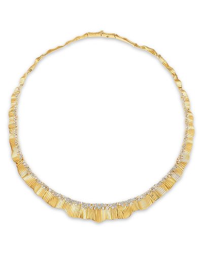 Bloomingdale's Fine Collection Bloomingdale's Fine Collection Luxe Collection Diamond Textured Collar Necklace in 14K Yellow Gold, 4.5 tcw