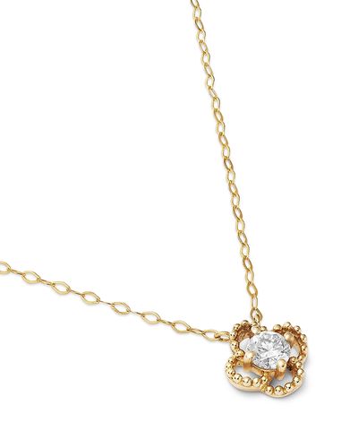 Bloomingdale's Fine Collection Bloomingdale's Fine Collection Luxe Collection Lab Grown Diamond Clover Pendant Necklace in 10K Yellow Gold, 0.25 tcw