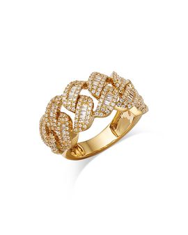Bloomingdale's Fine Collection Bloomingdale's Fine Collection Men's Diamond Pave Link Ring in 14K Yellow Gold, 1.50 tcw
