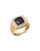 Bloomingdale's Fine Collection Bloomingdale's Fine Collection Men's Onyx & Diamond Band Ring in 14K Yellow Gold - 1