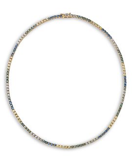 Bloomingdale's Fine Collection Bloomingdale's Fine Collection Montana Sapphire Ombre Choker Tennis Necklace in 14K Yellow Gold, 10.75 tcw