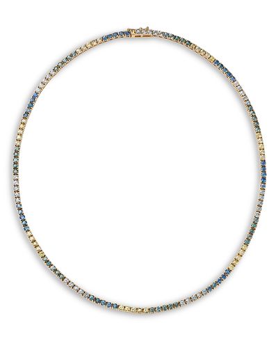 Bloomingdale's Fine Collection Bloomingdale's Fine Collection Montana Sapphire Ombre Choker Tennis Necklace in 14K Yellow Gold, 10.75 tcw