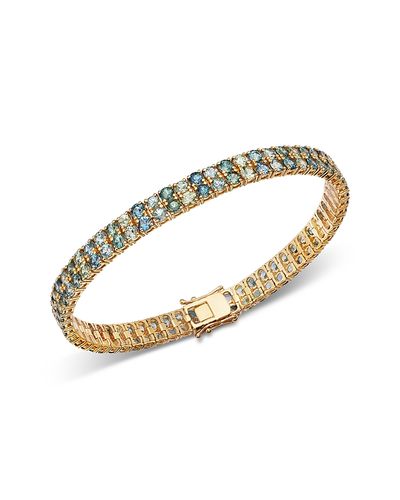 Bloomingdale's Fine Collection Bloomingdale's Fine Collection Montana Sapphire Ombre Double Row Tennis Bracelet in 14K Yellow Gold, 15.05 tcw