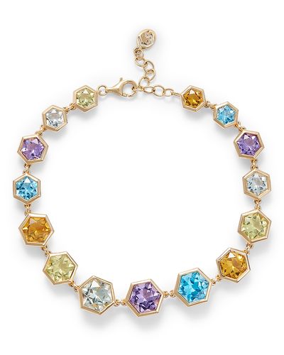 Bloomingdale's Fine Collection Bloomingdale's Fine Collection Multi Gemstone Hexagon Bracelet in 14K Yellow Gold