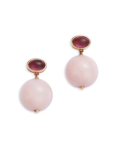 Bloomingdale's Fine Collection Bloomingdale's Fine Collection Pink Opal & Rhodolite Bead Drop Earrings in 14K Rose Gold