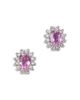 Bloomingdale's Fine Collection Bloomingdale's Fine Collection Pink Sapphire & Diamond Oval Earrings in 14K White Gold - 1