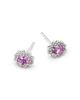 Bloomingdale's Fine Collection Bloomingdale's Fine Collection Pink Sapphire & Diamond Oval Earrings in 14K White Gold - 3