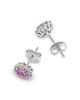 Bloomingdale's Fine Collection Bloomingdale's Fine Collection Pink Sapphire & Diamond Oval Earrings in 14K White Gold - 4