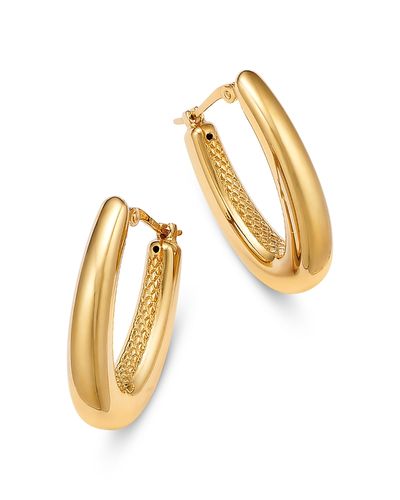 Bloomingdale's Fine Collection Bloomingdale's Fine Collection Polished V Shape Hoop Earrings 14K Yellow Gold