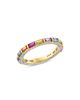 Bloomingdale's Fine Collection Bloomingdale's Fine Collection Rainbow Sapphire & Diamond Eternity Ring in 14K Yellow Gold - 1