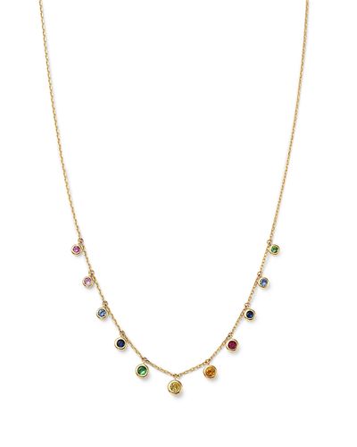 Bloomingdale's Fine Collection Bloomingdale's Fine Collection Rainbow Sapphire Bezel Drop Station Necklace in 14K Yellow Gold, 18