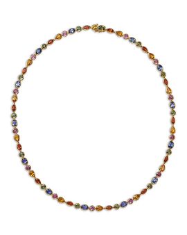 Bloomingdale's Fine Collection Bloomingdale's Fine Collection Rainbow Sapphire Mixed Cut Collar Necklace, 18