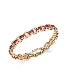 Bloomingdale's Fine Collection Bloomingdale's Fine Collection Ruby & Diamond Chain Link Bracelet in 14K Yellow Gold