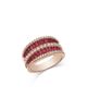 Bloomingdale's Fine Collection Bloomingdale's Fine Collection Ruby & Diamond Concave Multirow Statement Ring in 14K Rose Gold - 1