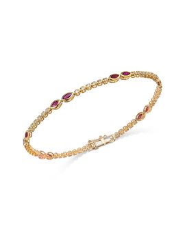 Bloomingdale's Fine Collection Bloomingdale's Fine Collection Ruby & Diamond Tennis Bracelet in 14K Yellow Gold