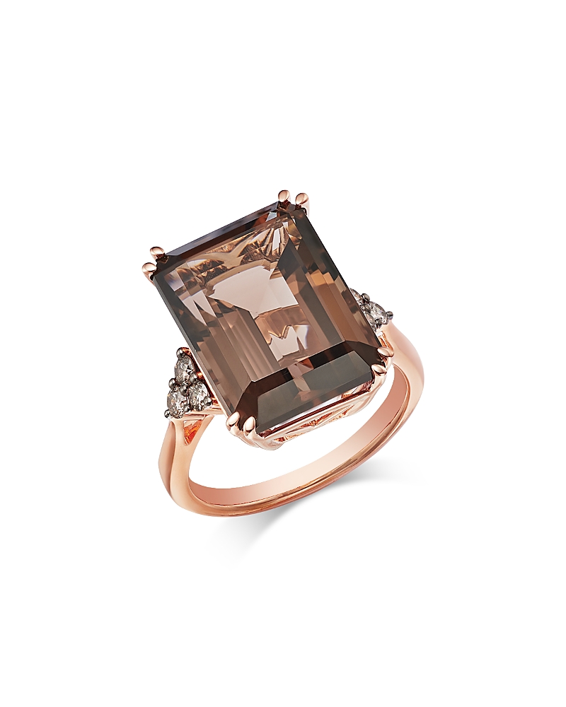 Bloomingdale's Fine Collection Bloomingdale's Fine Collection Smoky Quartz & Brown Diamond Ring in 14K Rose Gold