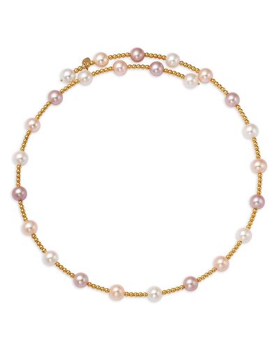 Bloomingdale's Fine Collection Bloomingdale's Fine Collection Spring Pearl Cultured Freshwater Pearl Structured Choker Necklace in 14K Yellow Gold