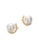 Bloomingdale's Fine Collection Bloomingdale's Fine Collection Spring Pearl Freshwater Pearl & Diamond Demi Frame Earrings in 14K Yellow Gold - 3