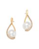 Bloomingdale's Fine Collection Bloomingdale's Fine Collection Spring Pearl Freshwater Pearl & Diamond Open Frame Drop Earrings in 14K Yellow Gold - 1