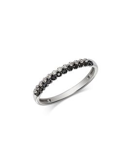 Bloomingdale's Fine Collection Bloomingdale's Fine Collection White & Black Diamond Slim Ring in 14K White Gold, 0.25 tcw