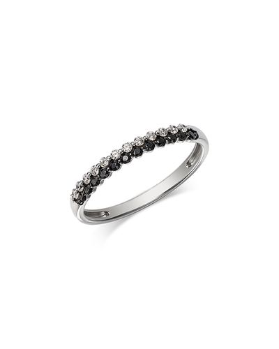 Bloomingdale's Fine Collection Bloomingdale's Fine Collection White & Black Diamond Slim Ring in 14K White Gold, 0.25 tcw
