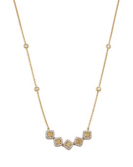 Bloomingdale's Fine Collection Bloomingdale's Fine Collection White & Yellow Diamond Halo Collar Necklace in 18K White & Yellow Gold, 1.0 tcw