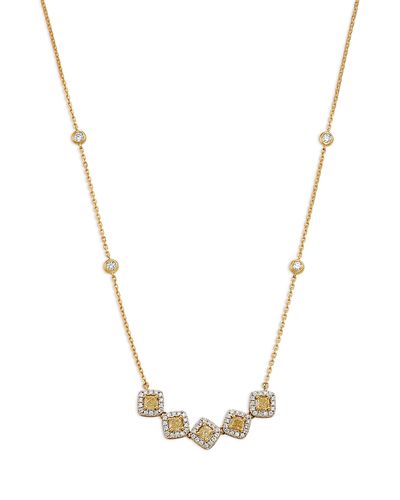 Bloomingdale's Fine Collection Bloomingdale's Fine Collection White & Yellow Diamond Halo Collar Necklace in 18K White & Yellow Gold, 1.0 tcw