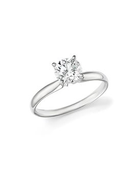 Bloomingdale's Fine Collection Certified Diamond Round Brilliant Cut Solitaire Ring in 18K White Gold, 0.50 tcw