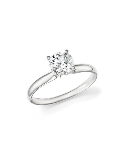 Bloomingdale's Fine Collection Certified Diamond Round Brilliant Cut Solitaire Ring in 18K White Gold, 0.50 tcw